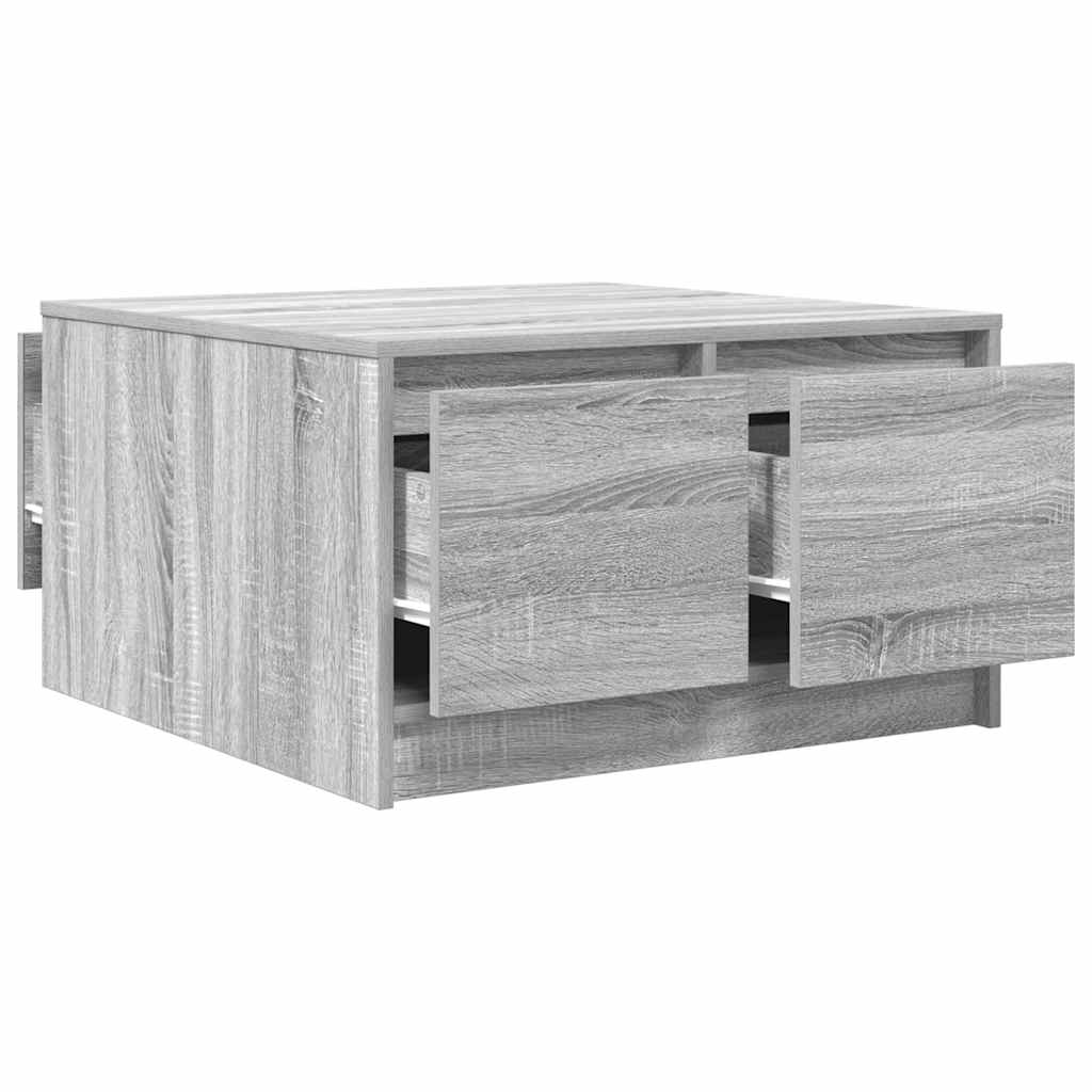 Salontafel met lades 70,5x70x40 cm grijs Sonoma