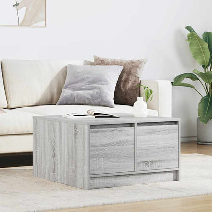 Salontafel met lades 70,5x70x40 cm grijs Sonoma