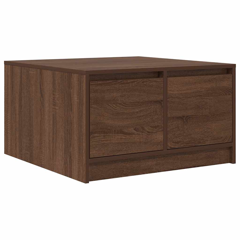 Salontafel met lades 70,5x70x40 cm bruin eikenkleurig