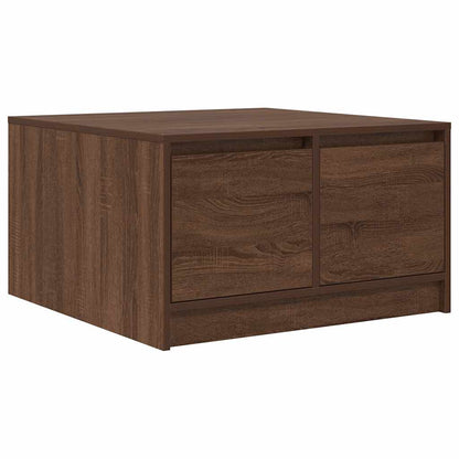 Salontafel met lades 70,5x70x40 cm bruin eikenkleurig