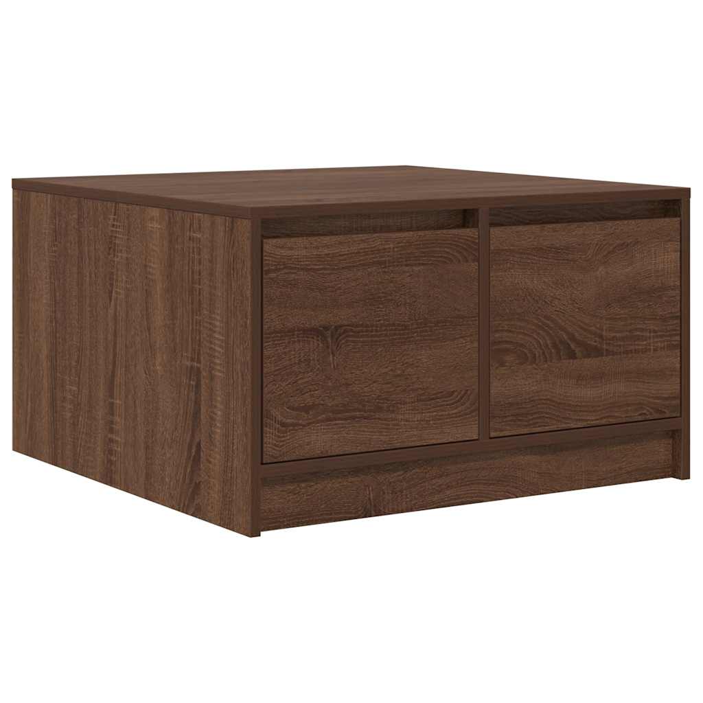 Salontafel met lades 70,5x70x40 cm bruin eikenkleurig