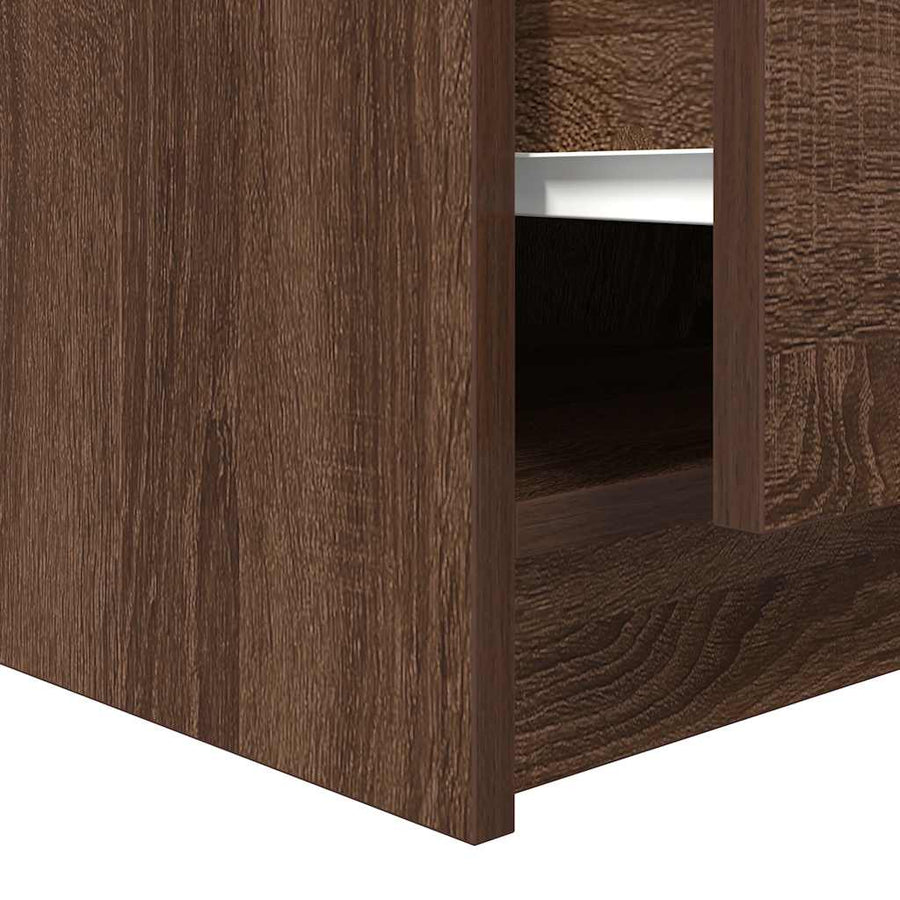 Salontafel met lades 70,5x70x40 cm bruin eikenkleurig