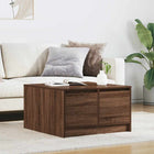 Coffee table with drawers 70.5x70x40 cm brown oak look