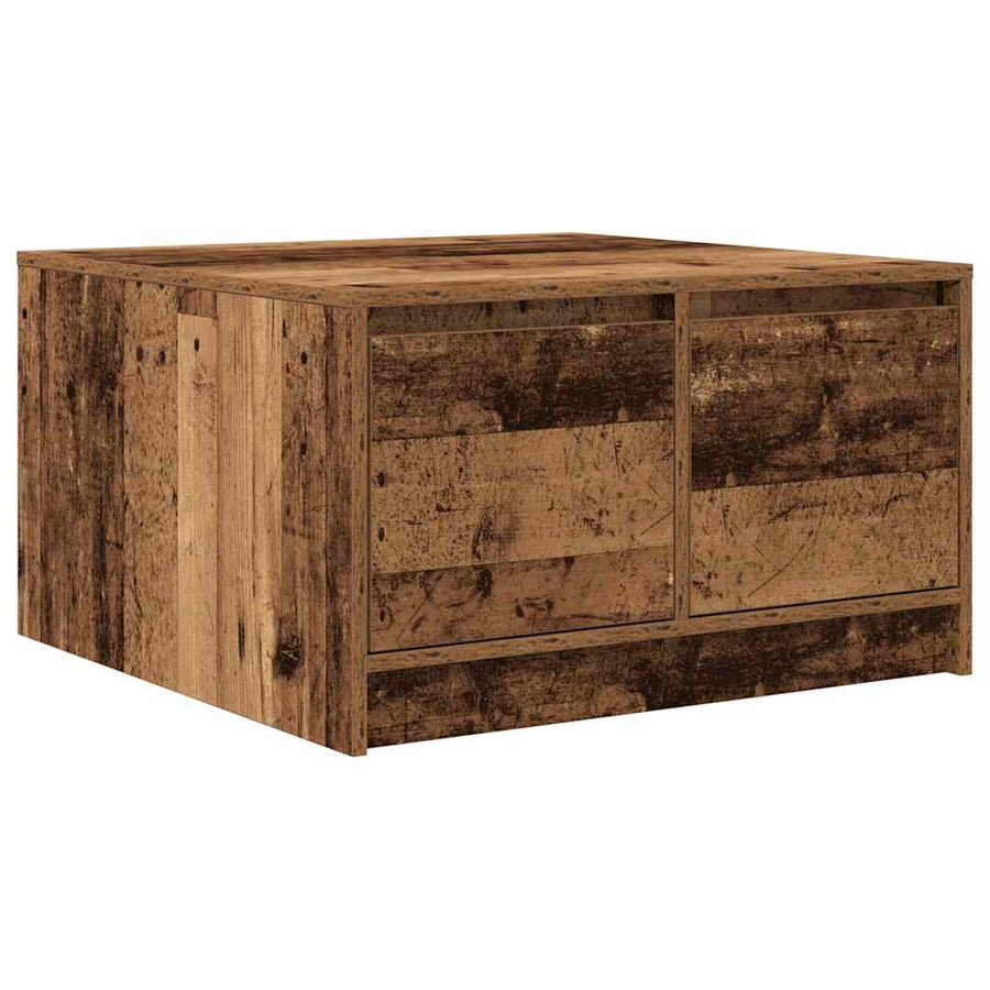 Salontafel met lades 70,5x70x40 cm oud hout
