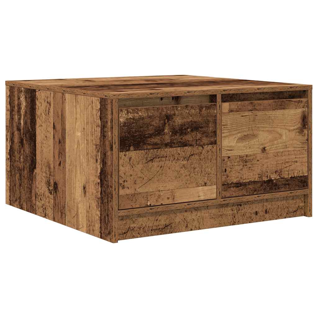 Salontafel met lades 70,5x70x40 cm oud hout