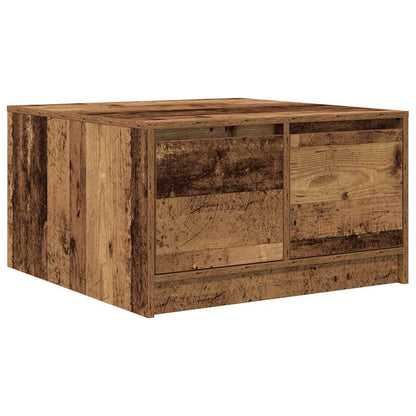 Salontafel met lades 70,5x70x40 cm oud hout