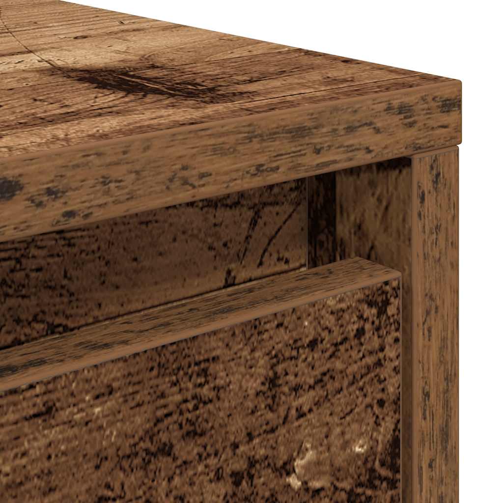 Salontafel met lades 70,5x70x40 cm oud hout