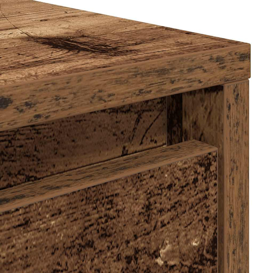 Salontafel met lades 70,5x70x40 cm oud hout