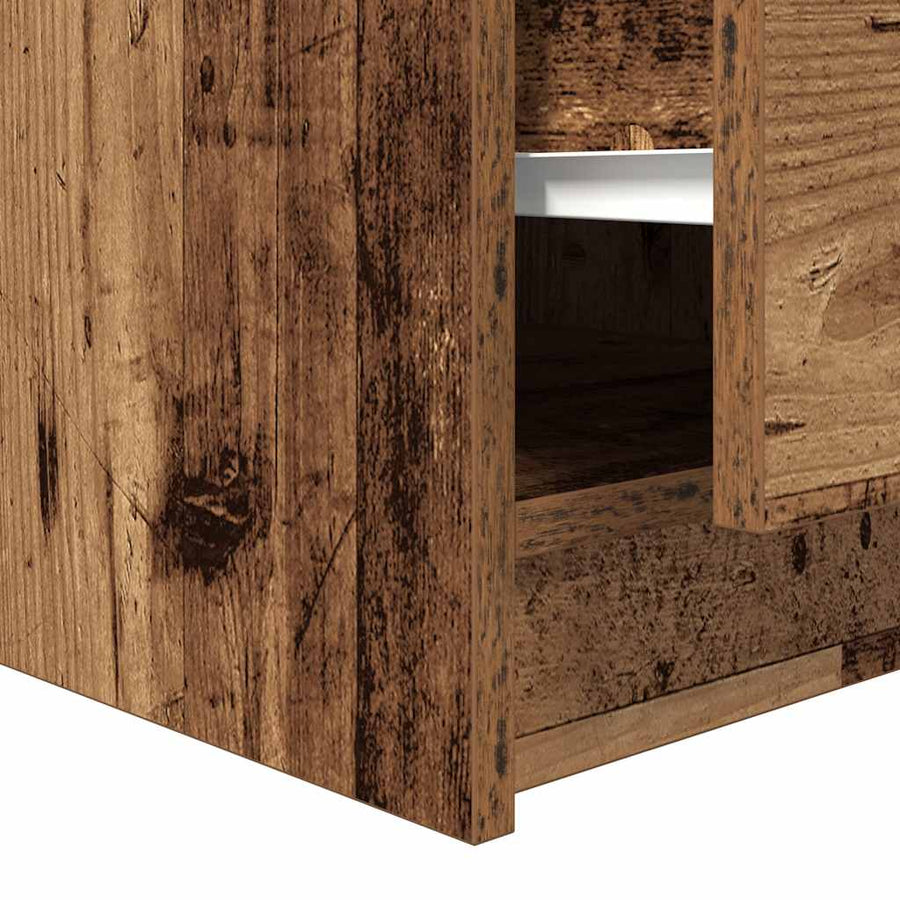 Salontafel met lades 70,5x70x40 cm oud hout