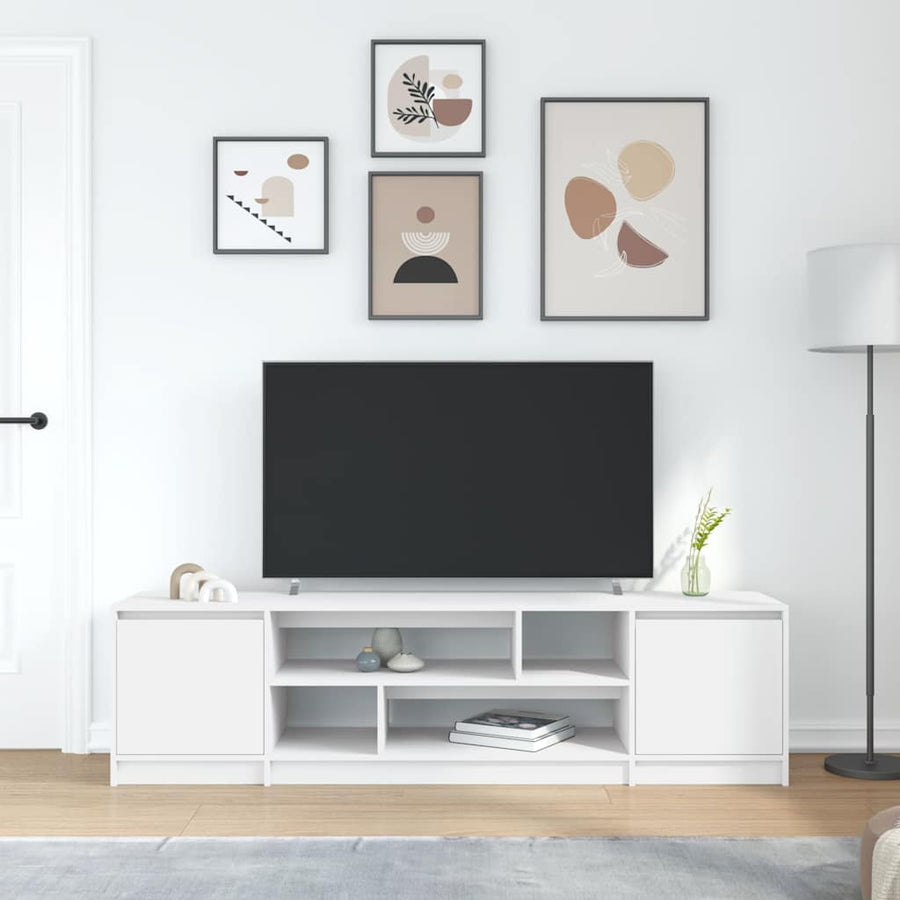 Tv-meubel 188,5x41x50 cm spaanplaat wit