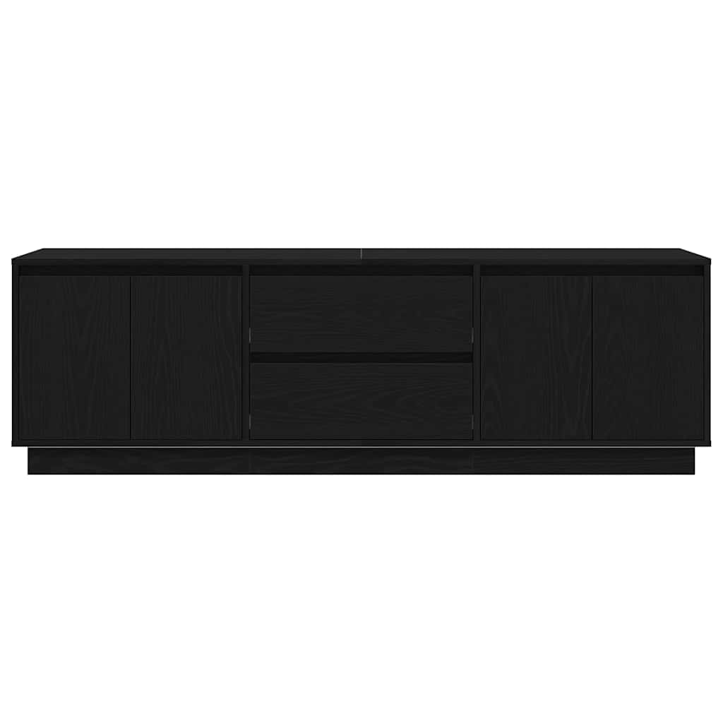 Tv-meubel met LED-verlichting 160,5x41x50 cm zwart eikenkleurig