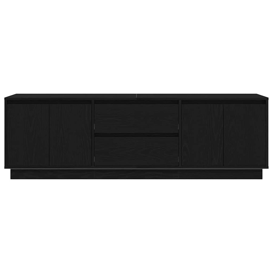 Tv-meubel met LED-verlichting 160,5x41x50 cm zwart eikenkleurig