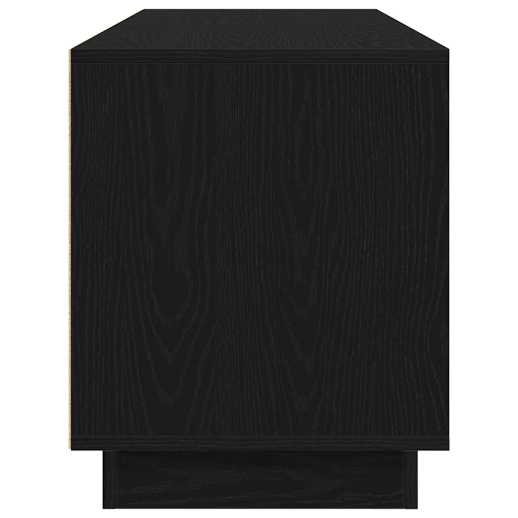 Tv-meubel met LED-verlichting 160,5x41x50 cm zwart eikenkleurig