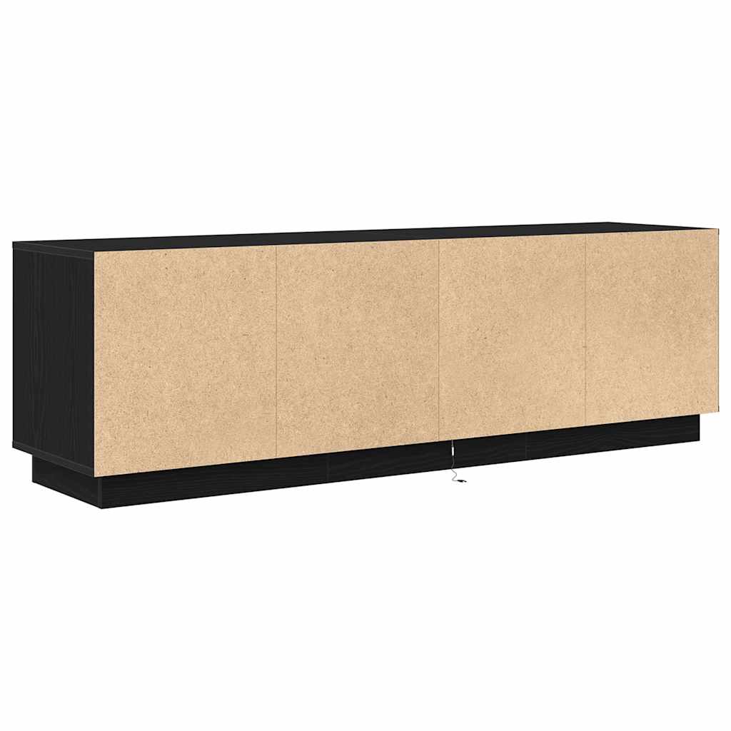 Tv-meubel met LED-verlichting 160,5x41x50 cm zwart eikenkleurig