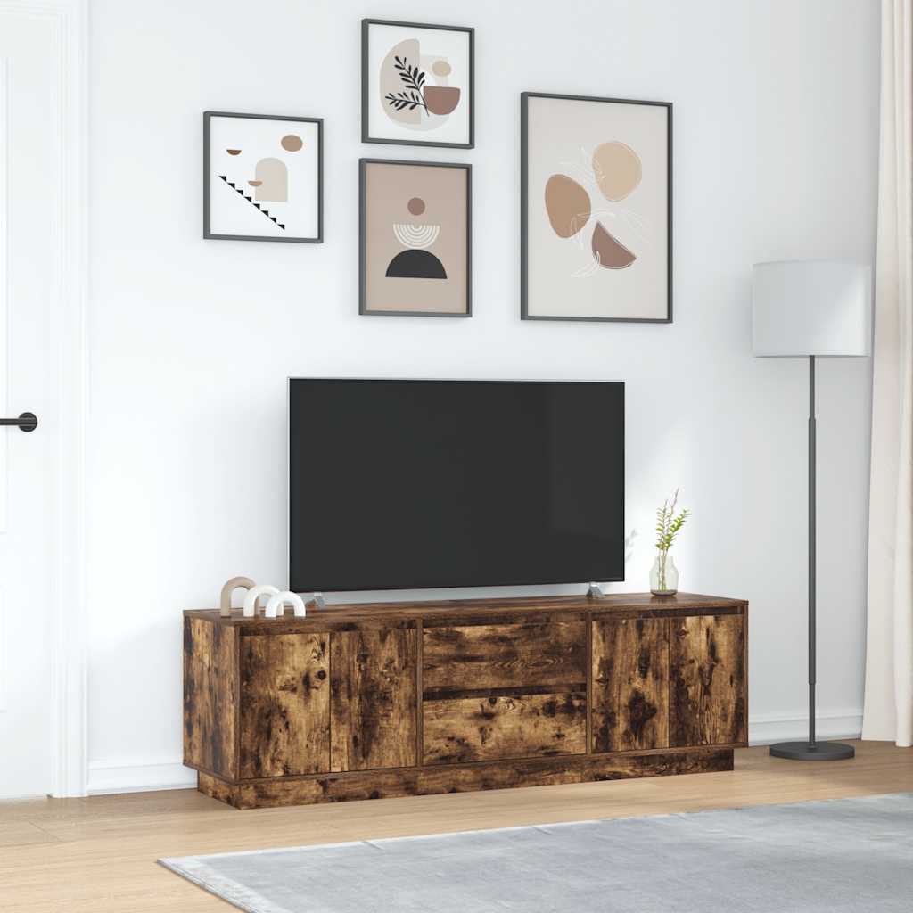 Tv-meubel LED-verlichting 160,5x41x50 cm gerookt eikenkleurig