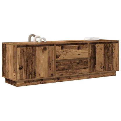 Tv-meubel met LED-verlichting 160,5x41x50 cm oud houtkleurig