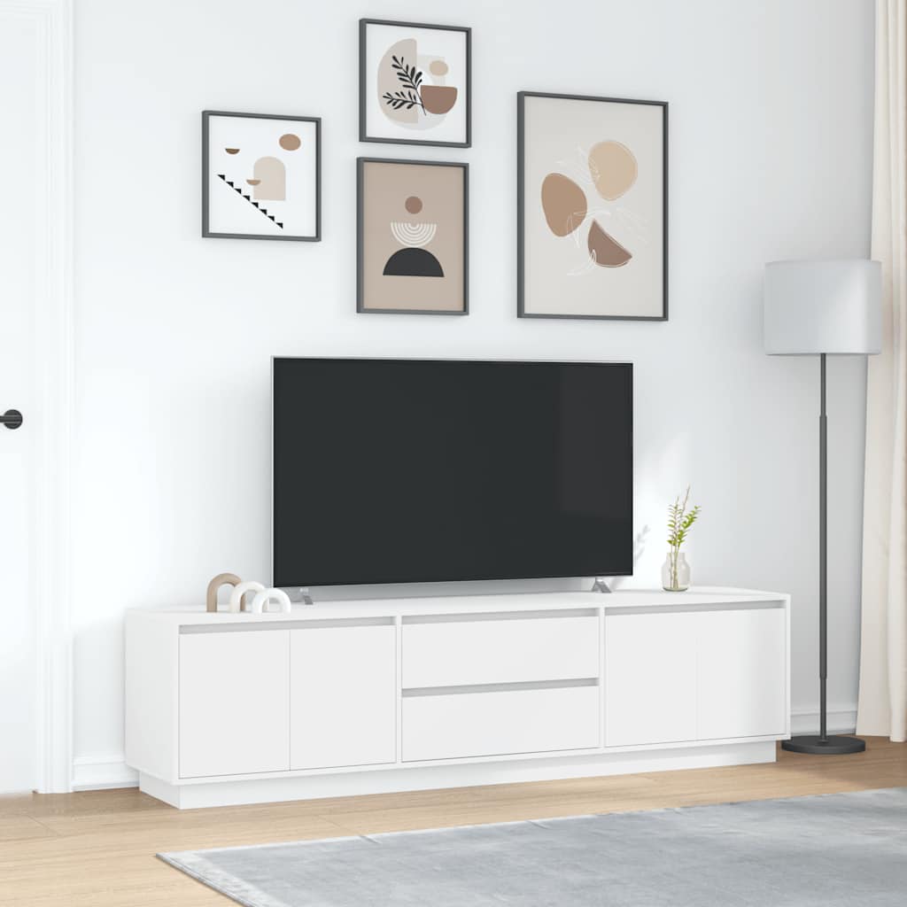 Tv-meubel met LED-verlichting 193,5x41x50 cm wit