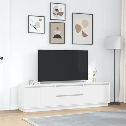 Tv-meubel met LED-verlichting 193,5x41x50 cm wit