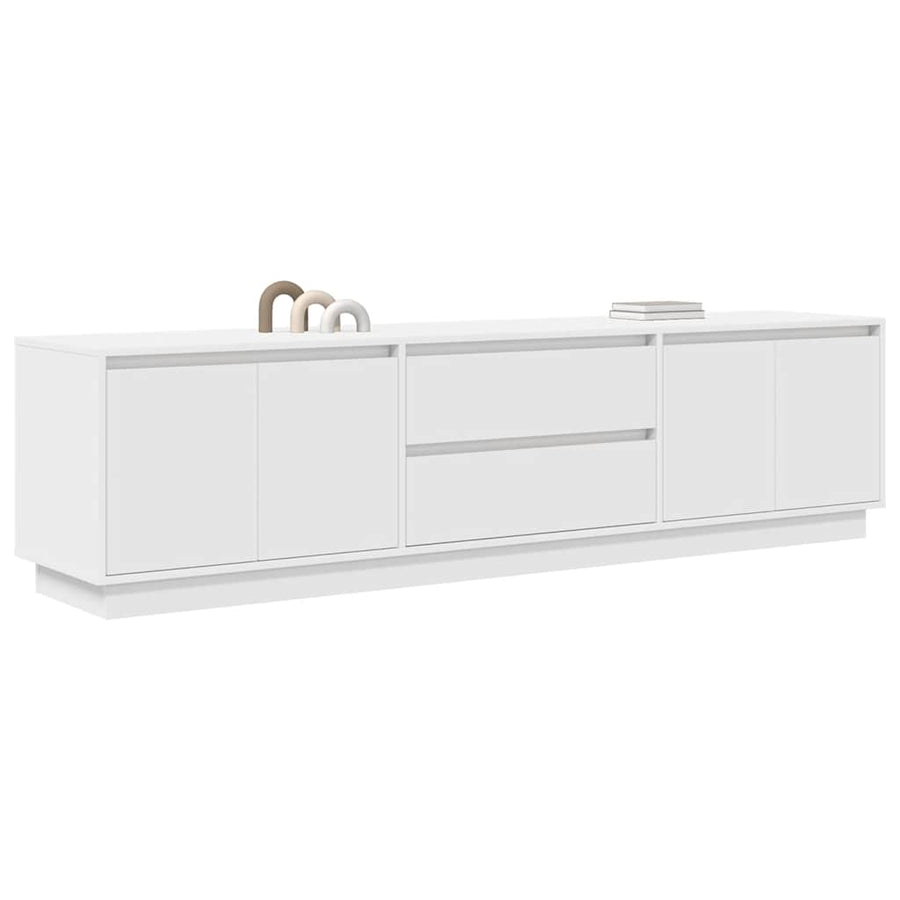Tv-meubel met LED-verlichting 193,5x41x50 cm wit