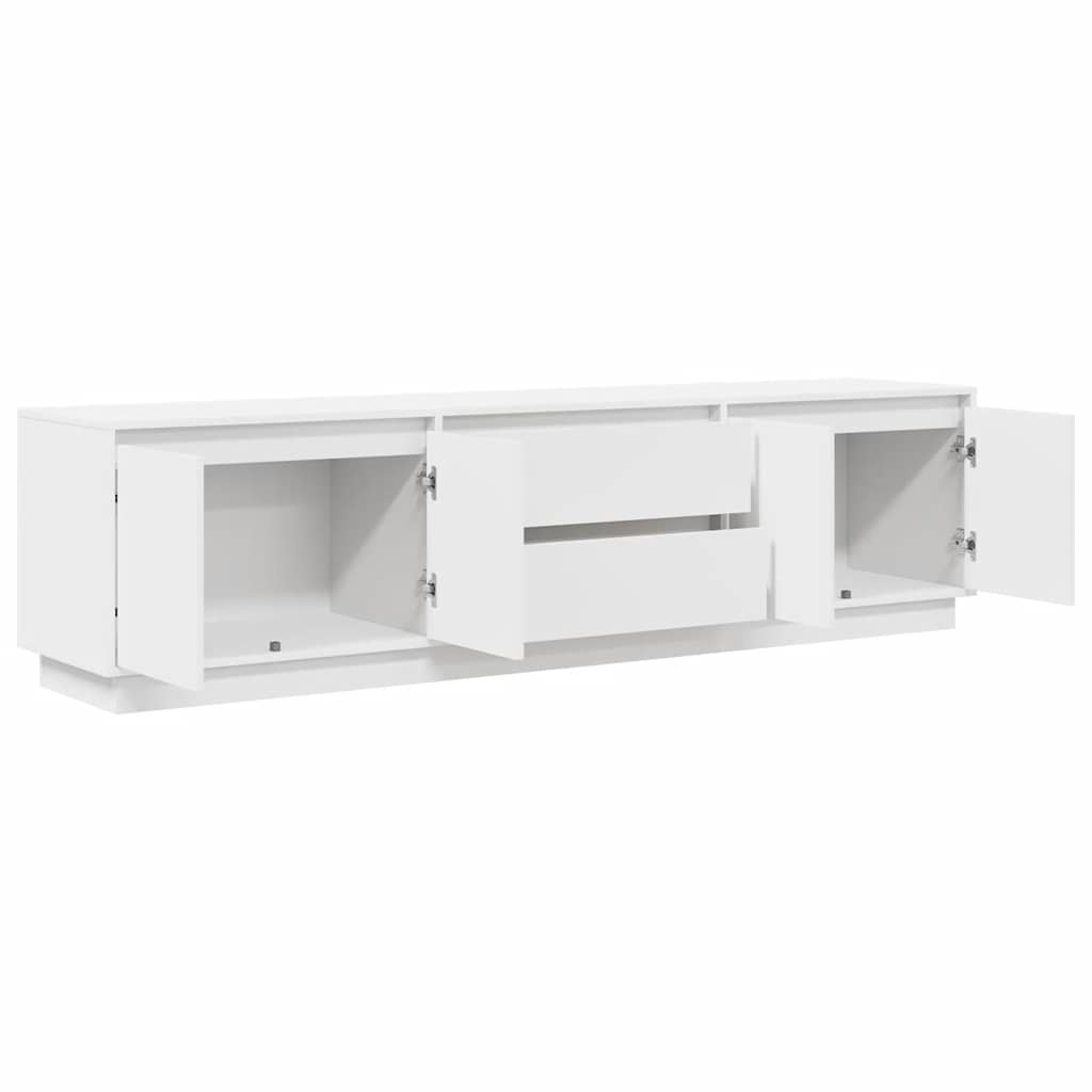 Tv-meubel met LED-verlichting 193,5x41x50 cm wit
