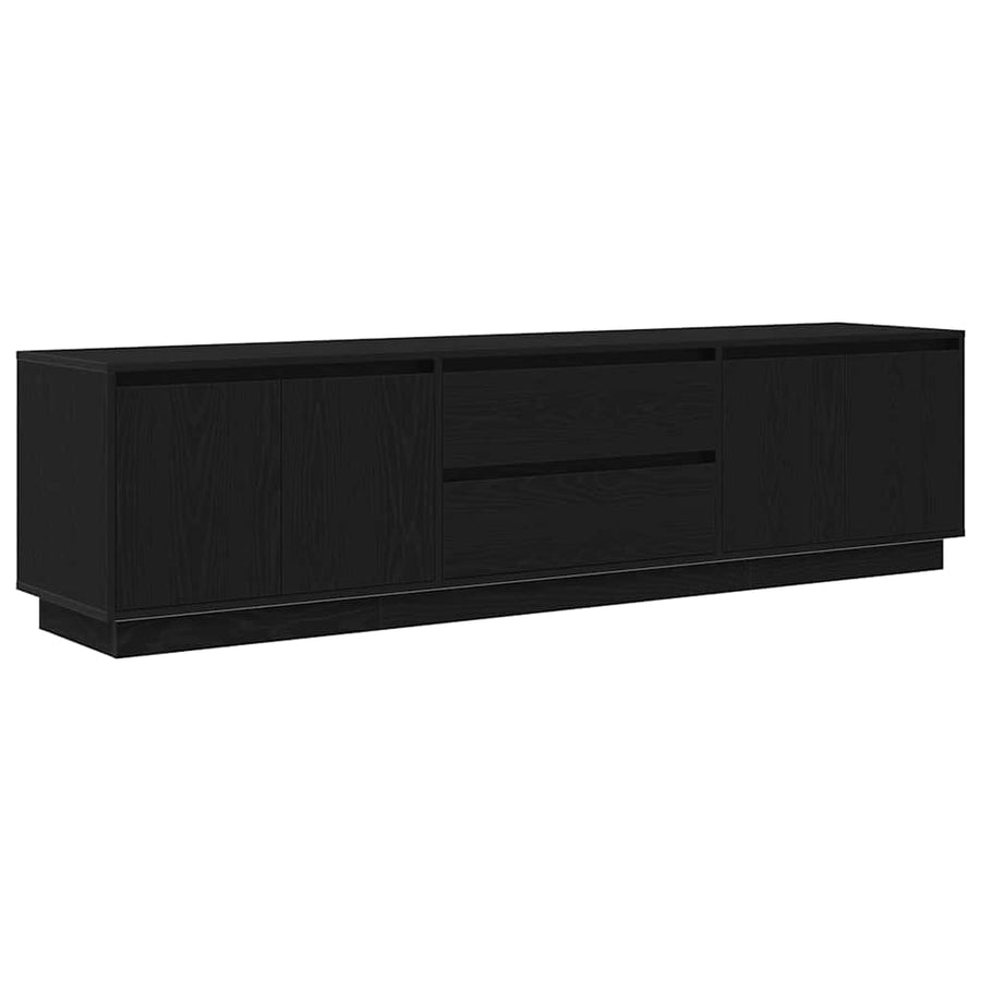 Tv-meubel met LED-verlichting 193,5x41x50 cm zwart eikenkleurig