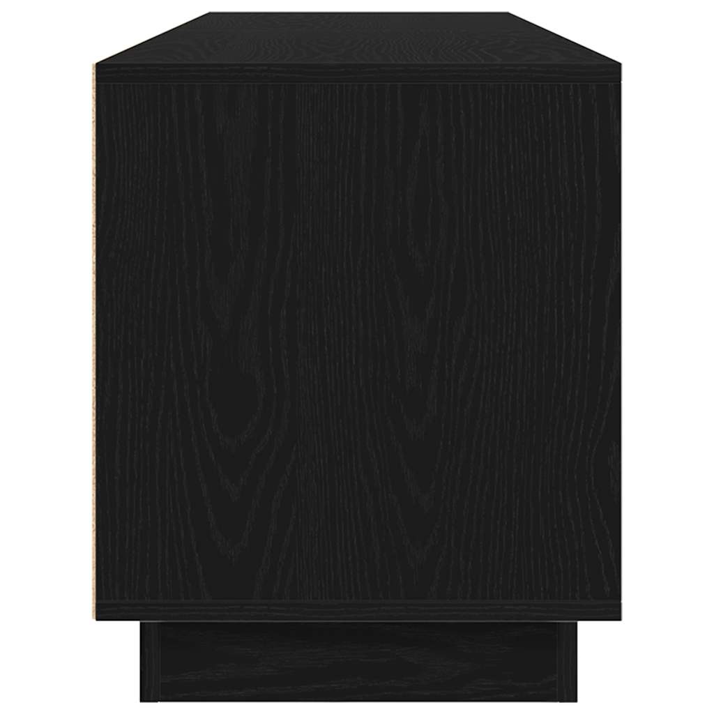 Tv-meubel met LED-verlichting 193,5x41x50 cm zwart eikenkleurig