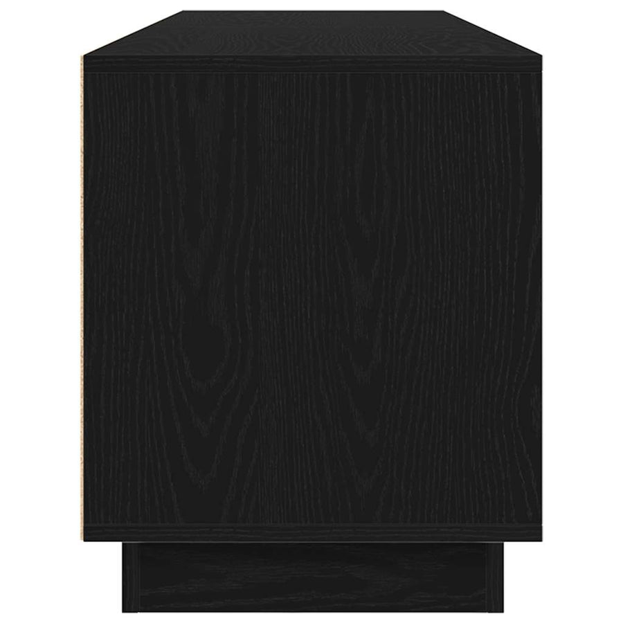 Tv-meubel met LED-verlichting 193,5x41x50 cm zwart eikenkleurig