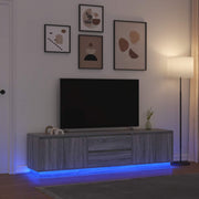 Tv-meubel 193,5x41x50 cm grijs sonoma eiken LED