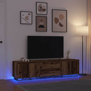 Tv-meubel 193,5x41x50 cm bewerkt hout oud houtkleurig