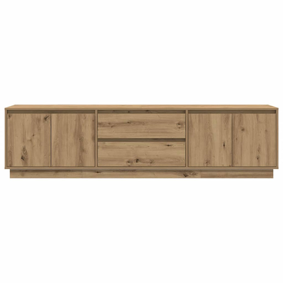 Tv-meubel met LED-verlichting 193,5x41x50 cm artisanaal eiken