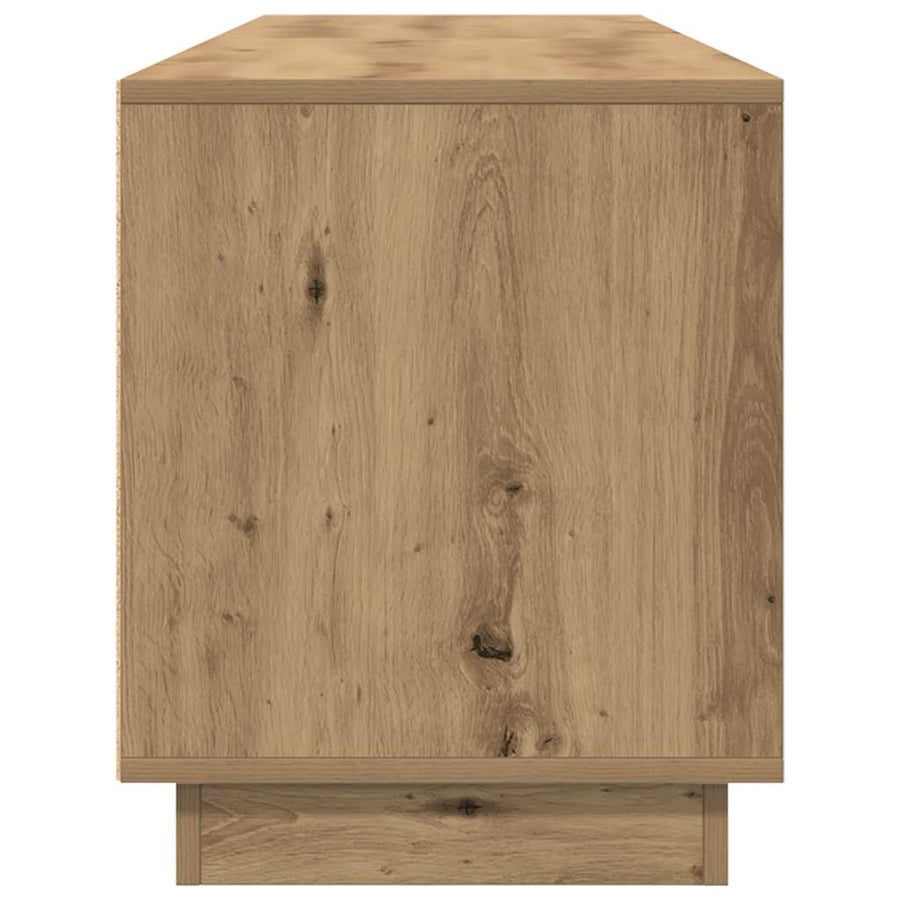 Tv-meubel met LED-verlichting 193,5x41x50 cm artisanaal eiken