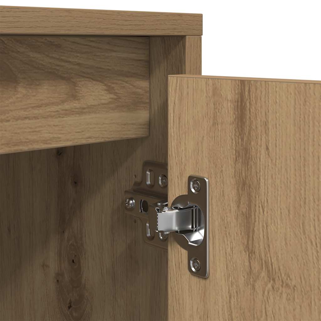 Tv-meubel met LED-verlichting 193,5x41x50 cm artisanaal eiken