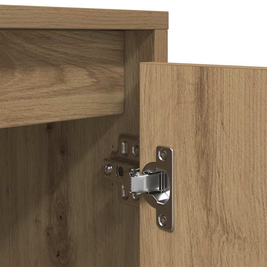 Tv-meubel met LED-verlichting 193,5x41x50 cm artisanaal eiken