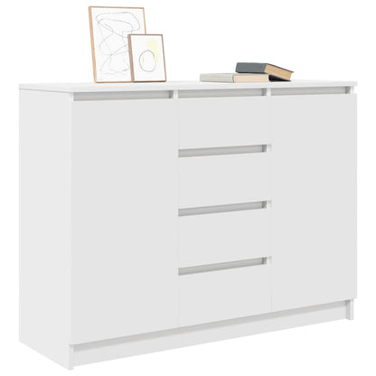 Dressoir met lades 100,5x35x76 cm spaanplaat wit