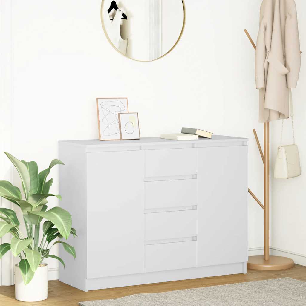 Dressoir met lades 100,5x35x76 cm spaanplaat wit