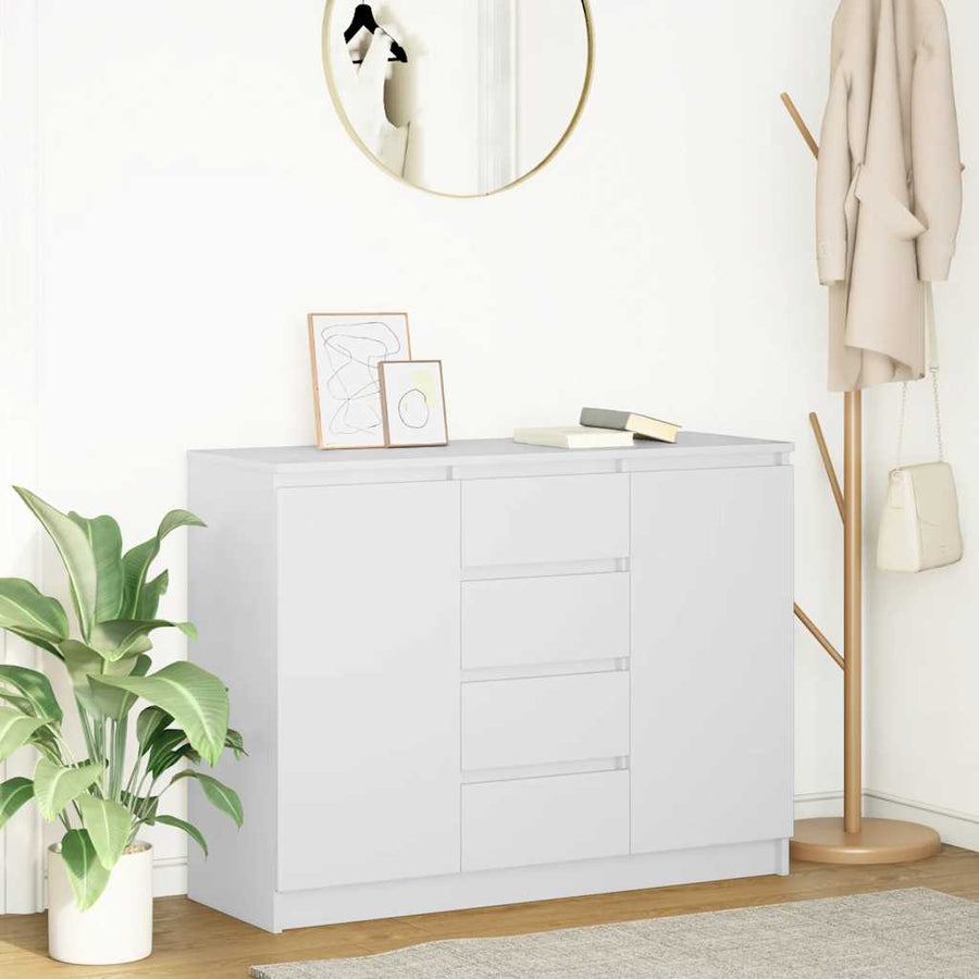 Dressoir met lades 100,5x35x76 cm spaanplaat wit