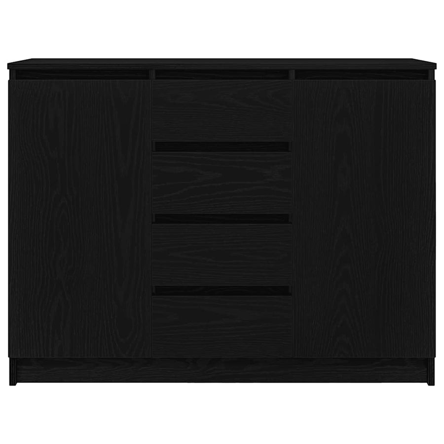 Dressoir met lades 100,5x35x76 cm spaanplaat zwart eikenkleurig