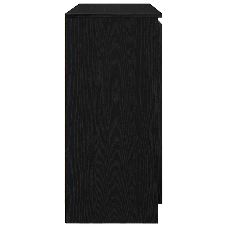 Dressoir met lades 100,5x35x76 cm spaanplaat zwart eikenkleurig