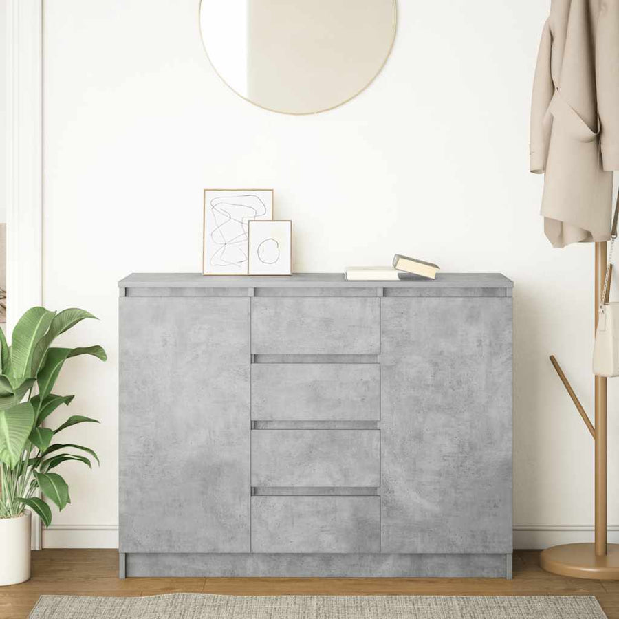 Dressoir met lades 100,5x35x76 cm spaanplaat betongrijs