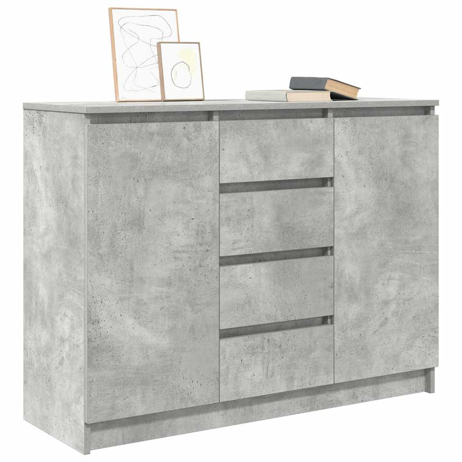 Dressoir met lades 100,5x35x76 cm spaanplaat betongrijs