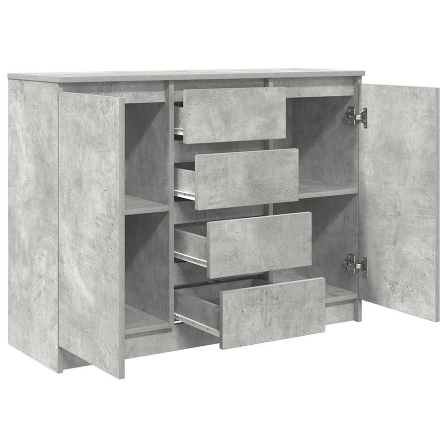 Dressoir met lades 100,5x35x76 cm spaanplaat betongrijs