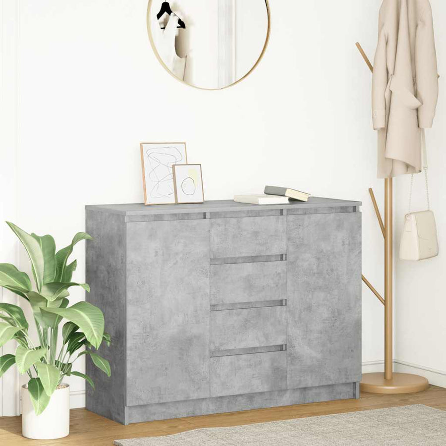 Dressoir met lades 100,5x35x76 cm spaanplaat betongrijs