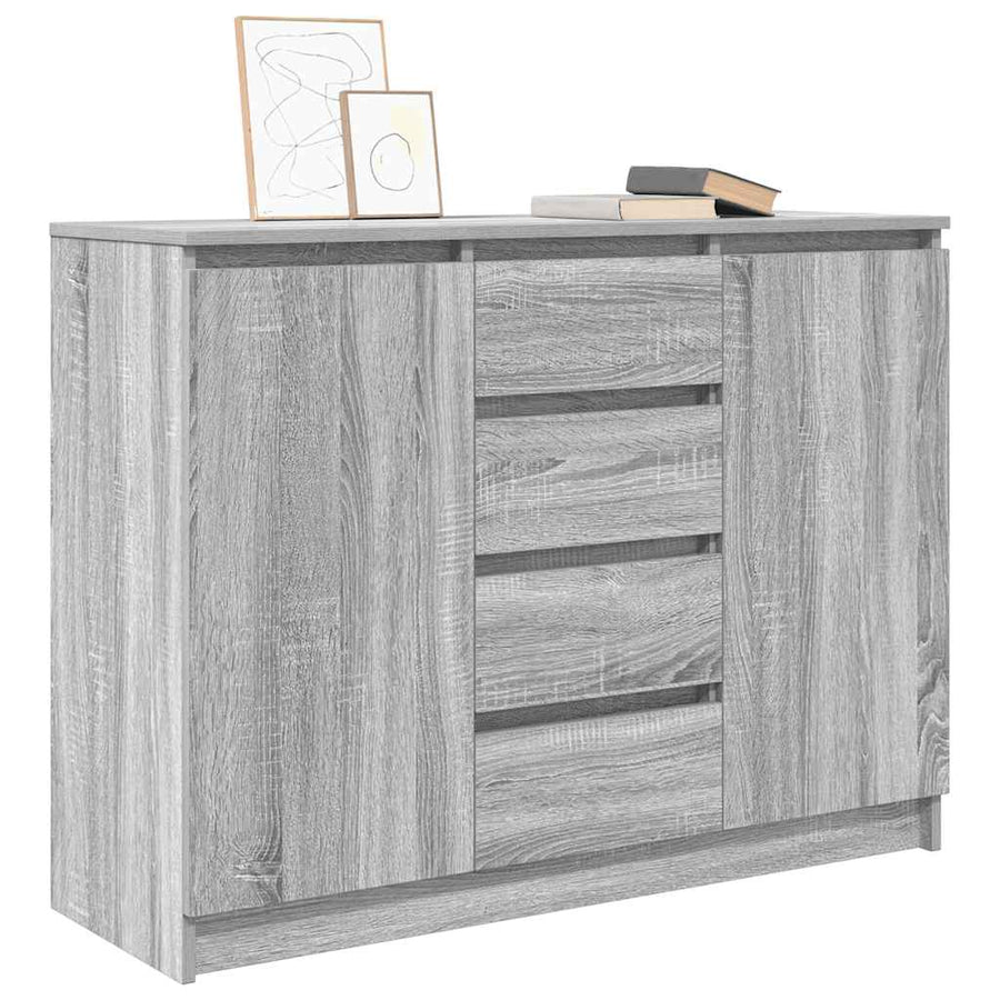 Dressoir met lades 100,5x35x76 cm spaanplaat grijs Sonoma