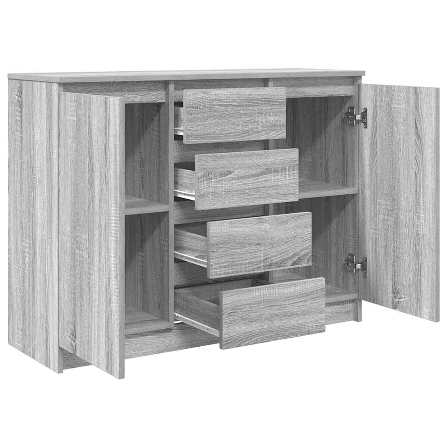 Dressoir met lades 100,5x35x76 cm spaanplaat grijs Sonoma