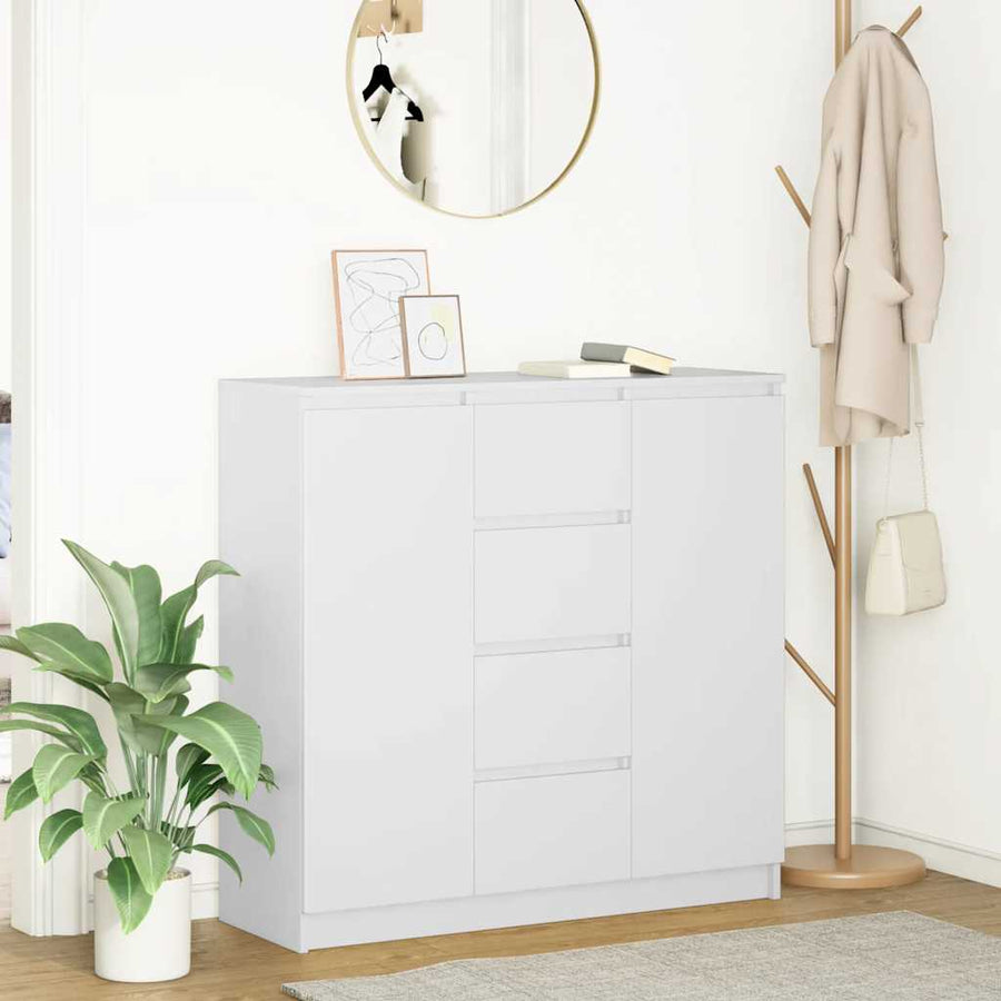 Dressoir met lades 100,5x35x98,5 cm spaanplaat wit