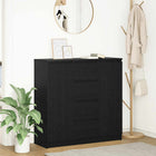 Sideboard with drawers 100.5x35x98.5 cm chipboard black oak