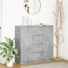 Sideboard with drawers 100.5x35x98.5 cm chipboard concrete grey