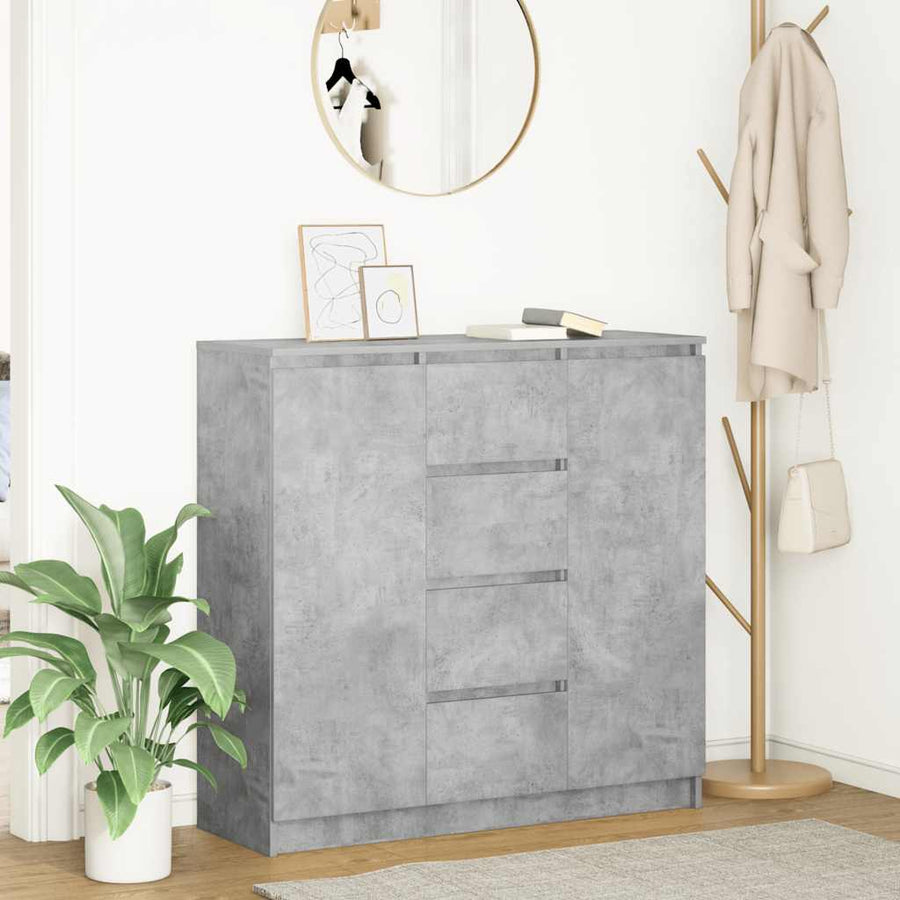 Dressoir met lades 100,5x35x98,5 cm spaanplaat betongrijs