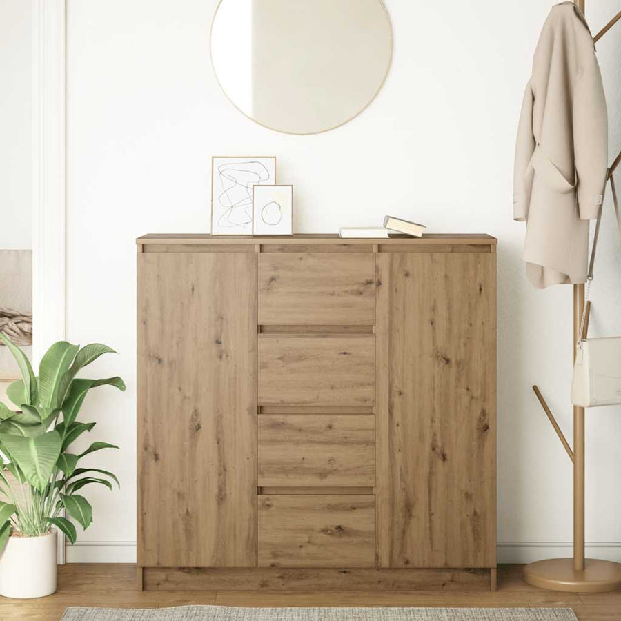 Dressoir met lades 100,5x35x98,5 cm spaanplaat artisanaal