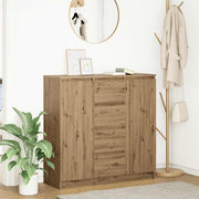 Dressoir 100,5x35x98,5 cm spaanplaat artisanaal eiken
